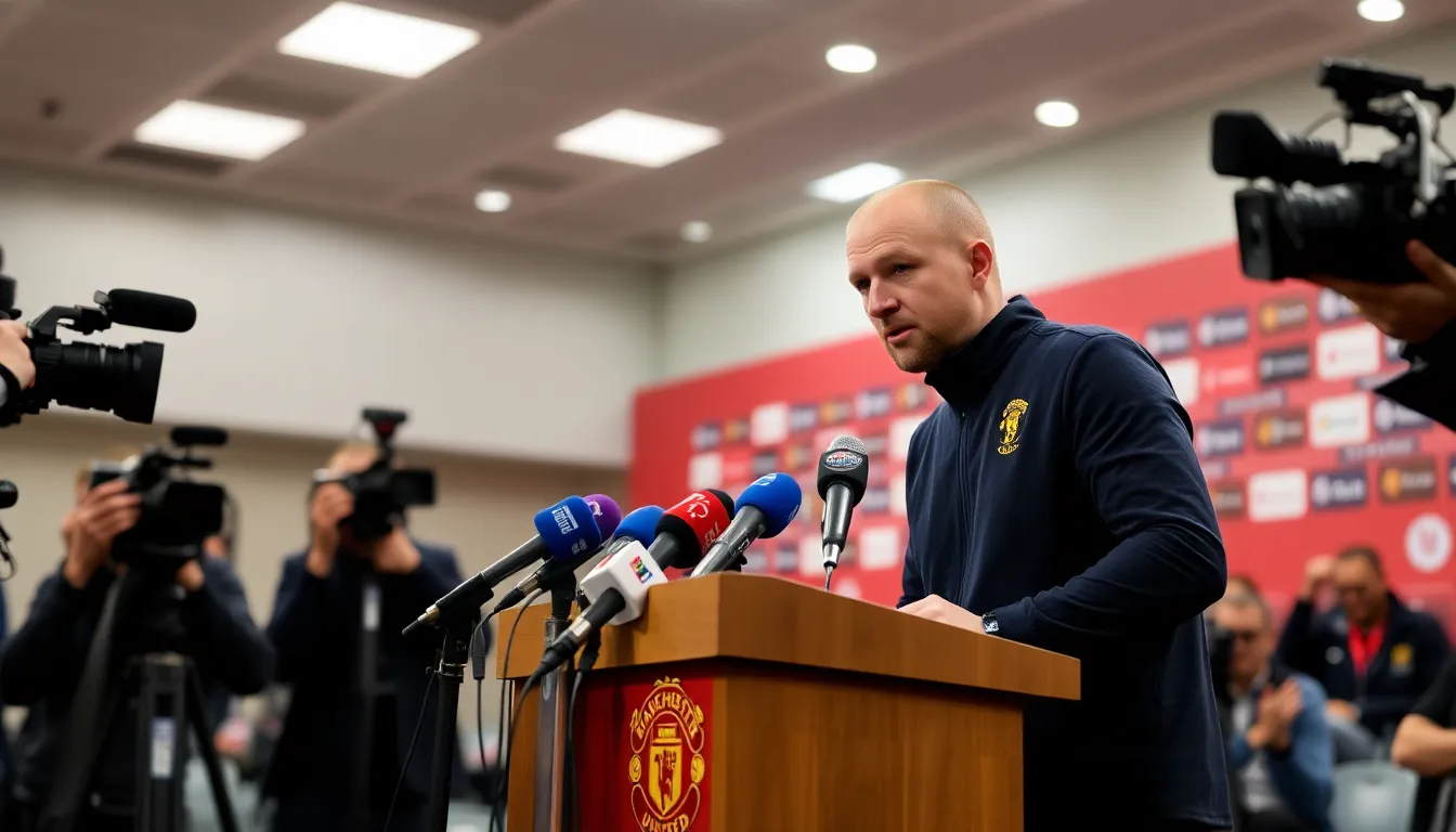 Manchester United's coaching staff strategizing on the sidelines, highlighting the importance of team discipline and performance in their decisionmaking process