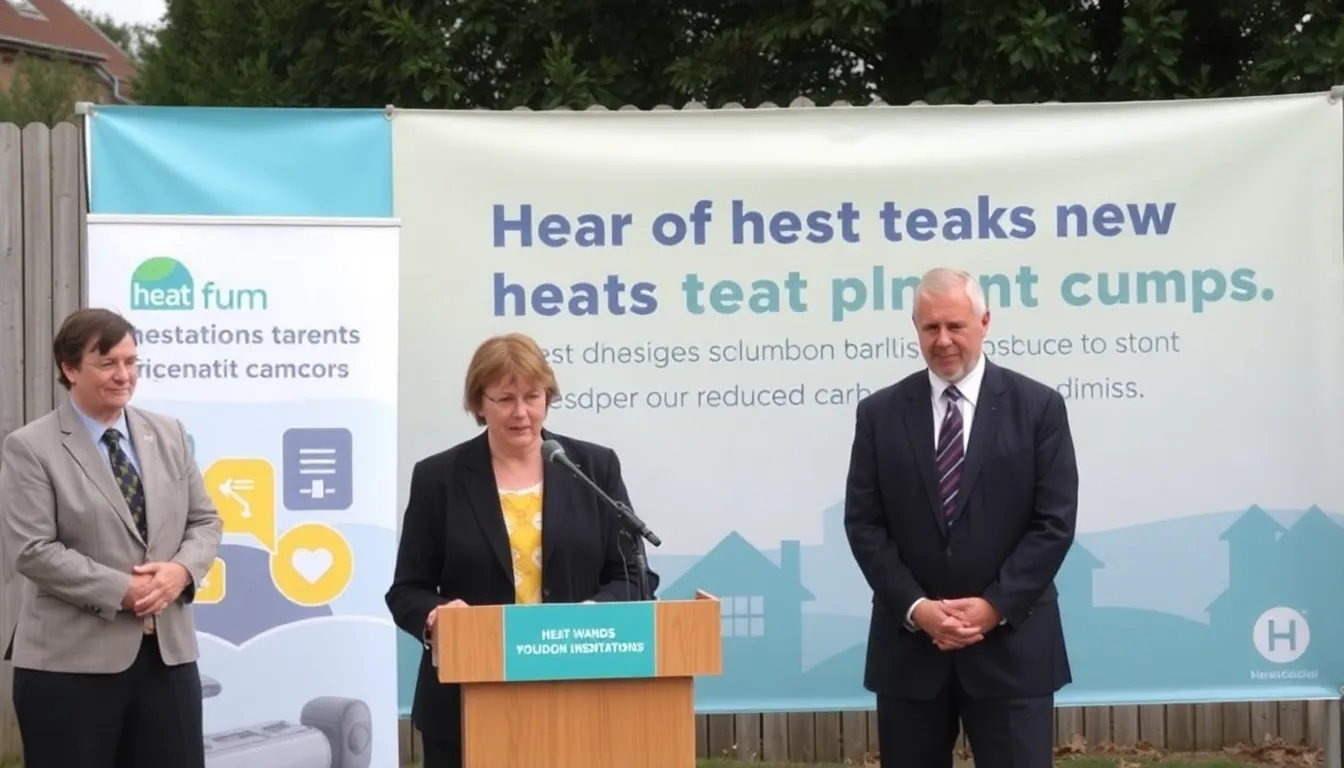 Energy company representatives discussing the economic benefits of heat pumps at a collaborative meeting