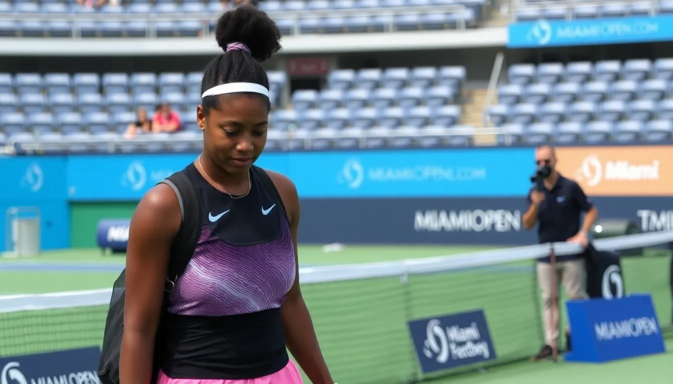 A closeup of Naomi Osaka during the match, showcasing her determination to regain her competitive edge amidst ongoing challenges