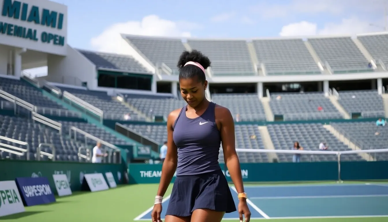 Fans express concern and support for Naomi Osaka as she walks off the court following her defeat in Miami, highlighting her impact on the sport