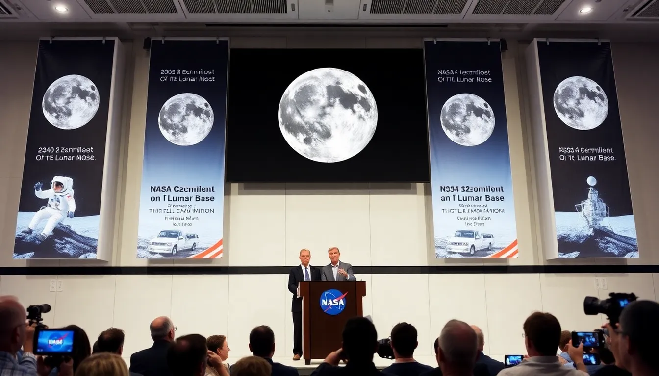 Engineers collaborating on the Space Launch System and Orion spacecraft, illustrating the technological advancements essential for future lunar missions