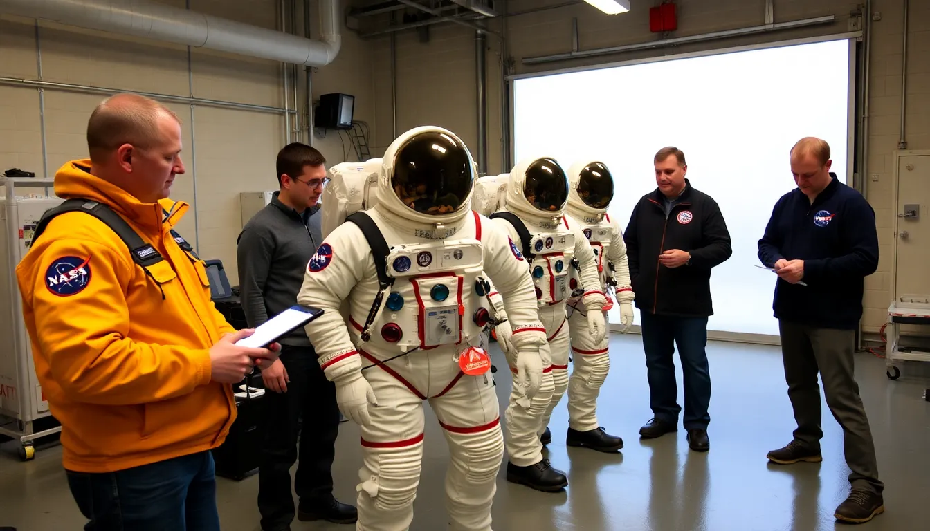 Engineers and scientists at NASA's Johnson Space Center in Houston are testing new lunar spacesuits designed for the Artemis missions, showcasing advanced features for enhanced mobility and protection.
