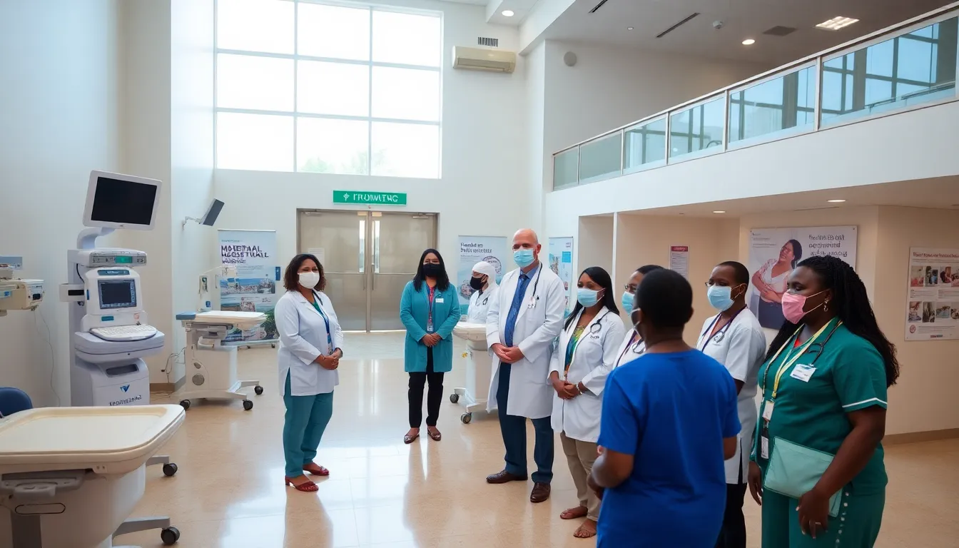 A newly inaugurated maternal hospital in Freetown, Sierra Leone, showcases modern medical facilities and healthcare professionals ready to improve maternal care in the region.