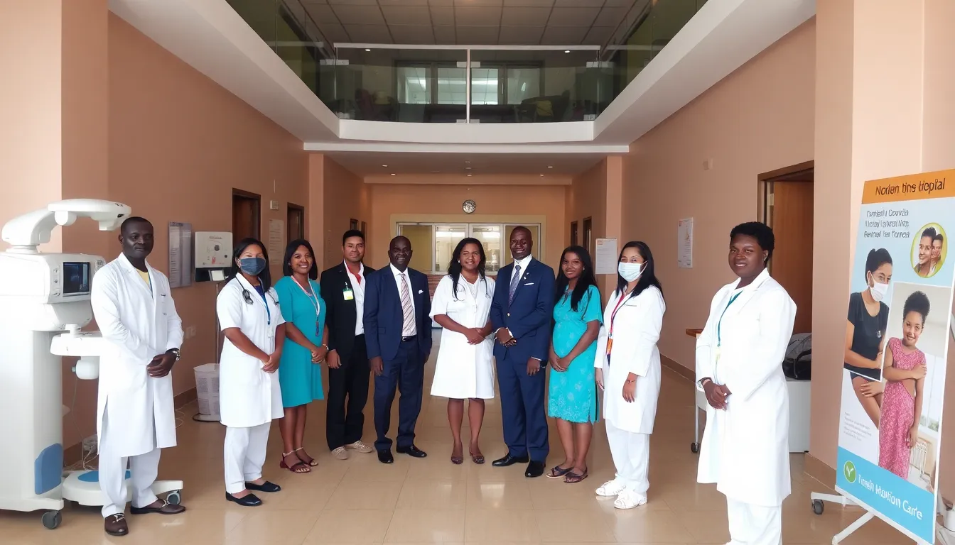 Healthcare professionals at the maternal hospital engaged in training sessions, preparing to provide comprehensive care for mothers and newborns