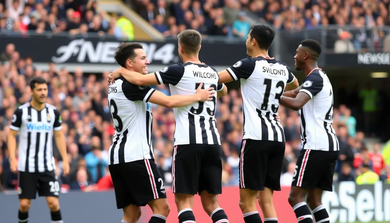 Manchester United players express frustration as they struggle to break through Newcastle's resolute defense after the red card incident