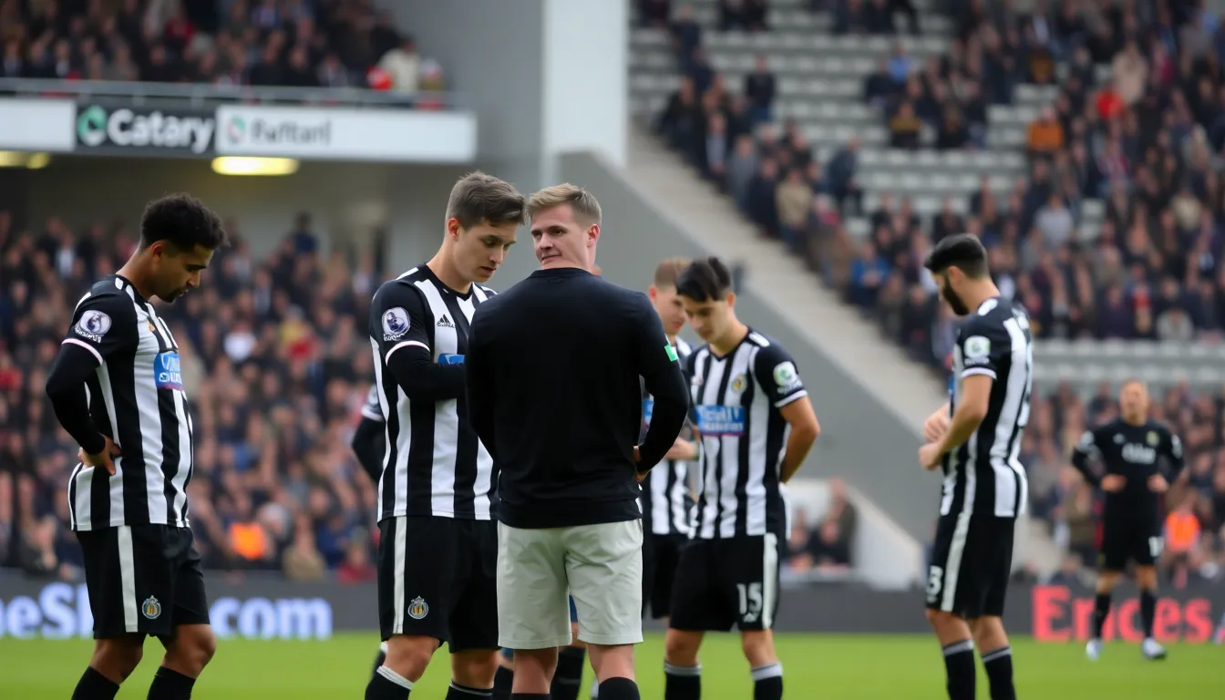 Manager Eddie Howe analyzing game footage, reflecting the tactical challenges faced by the team this season