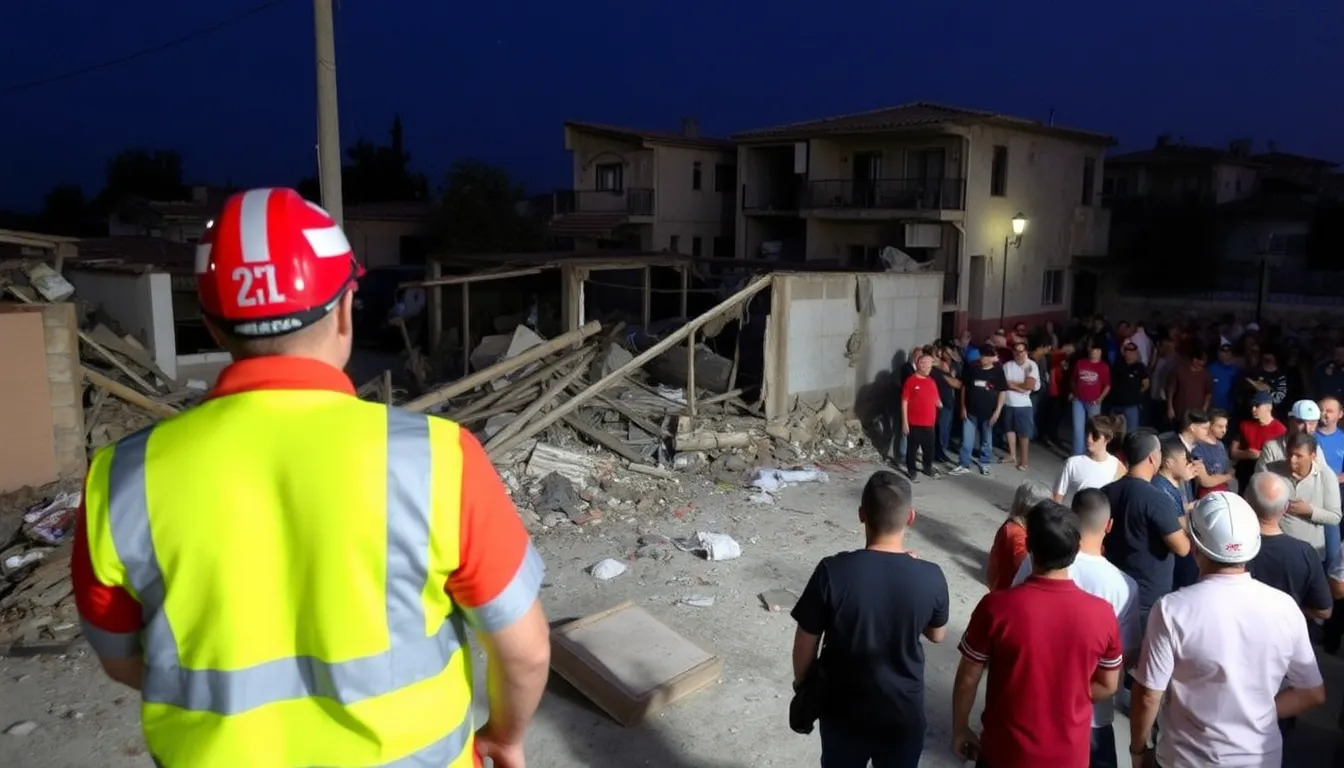 Emergency responders attend to the aftermath of a missile attack in southern Israel, where nine people were killed and significant destruction occurred in civilian areas.