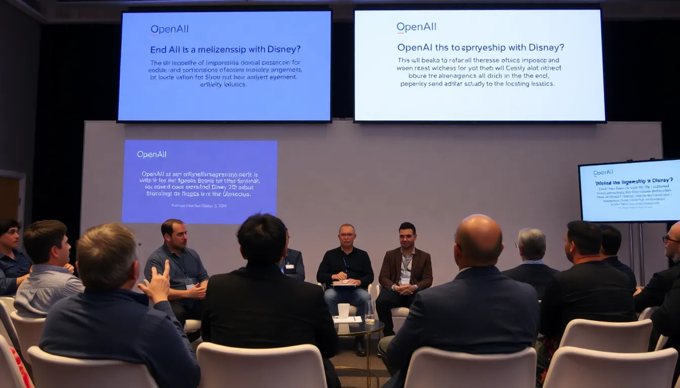 A group of tech analysts discusses the implications of OpenAI's decision to end its partnership with Disney and close the Sora app during a conference on artificial intelligence in content creation.