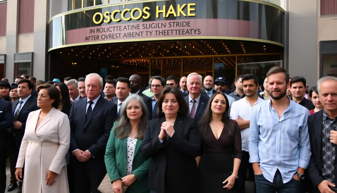 A diverse group of film industry professionals expressing their opinions on the potential relocation of the Oscars, showcasing the mixed feelings surrounding the decision
