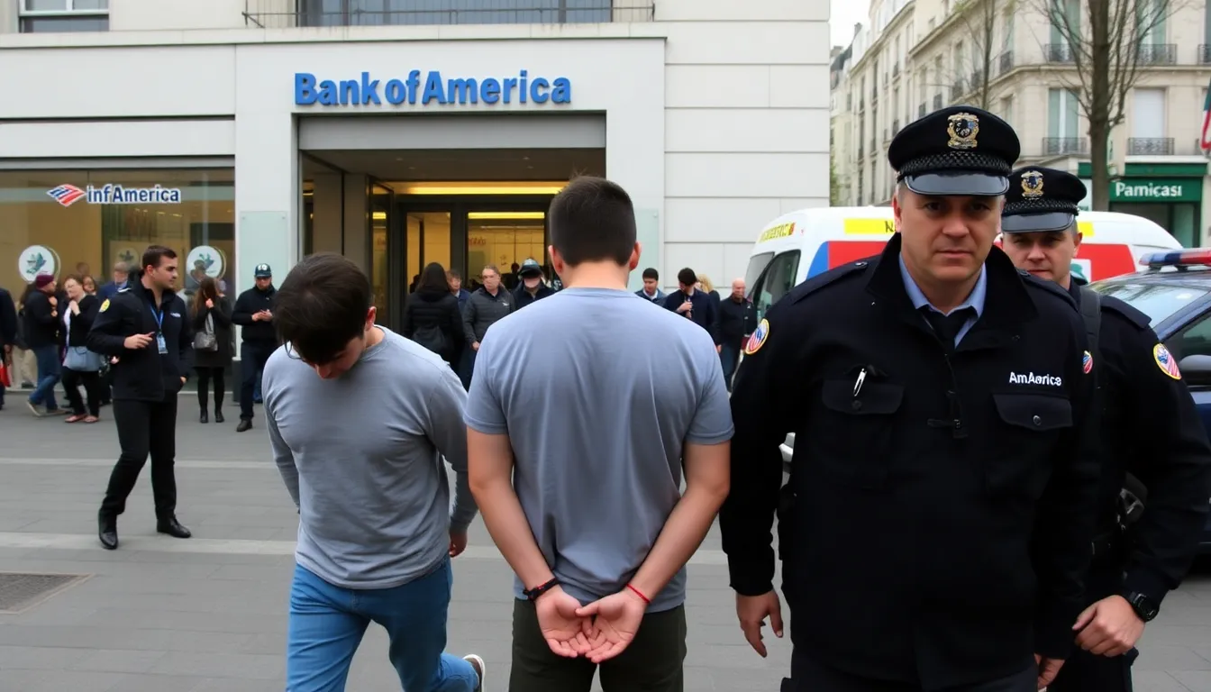 A group of concerned citizens observing increased police activity in the financial district following the attempted bombing incident
