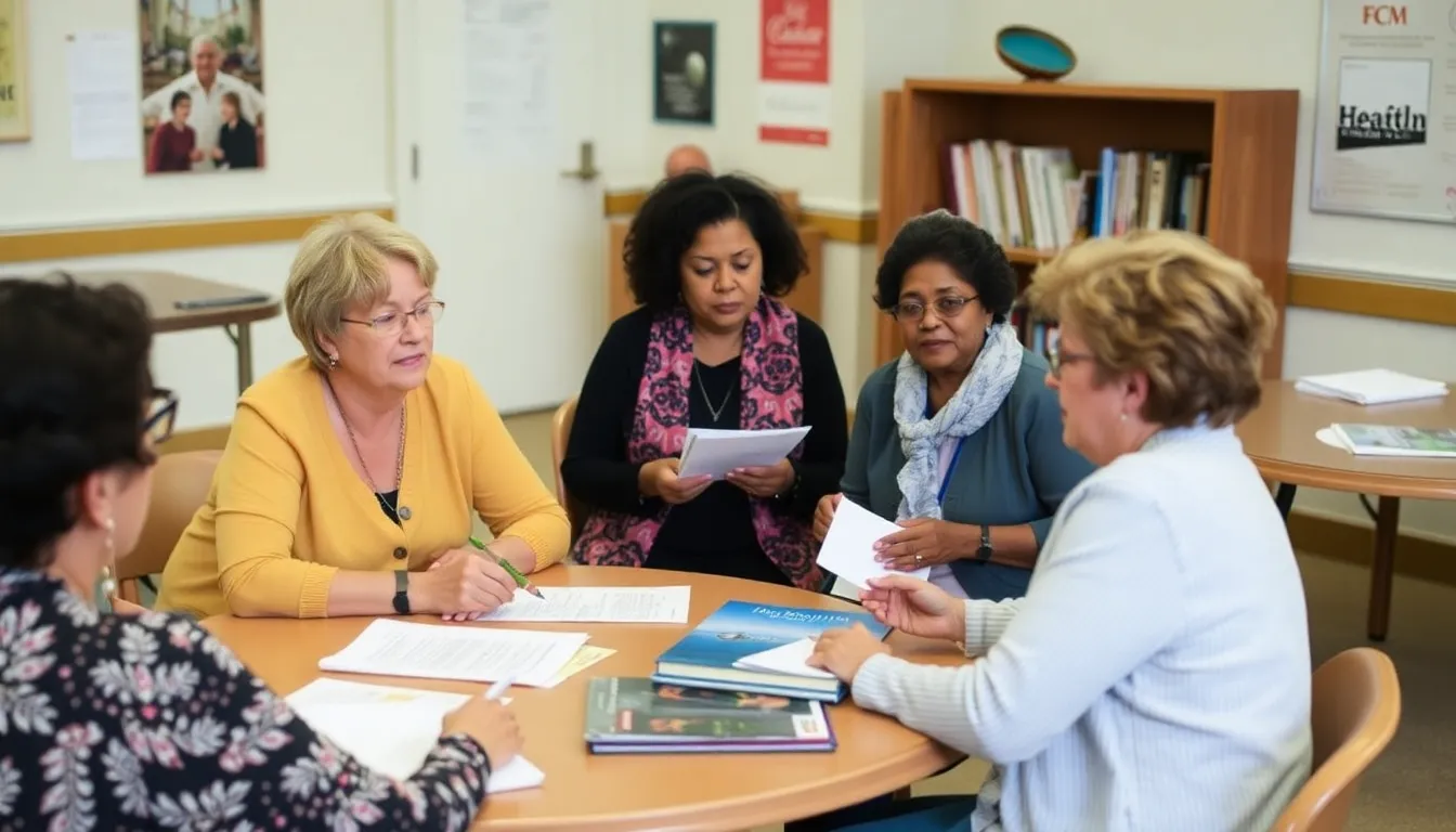 An educational workshop where women learn about their health options, embodying the knowledgesharing mission that Paula DoressWorters championed throughout her life