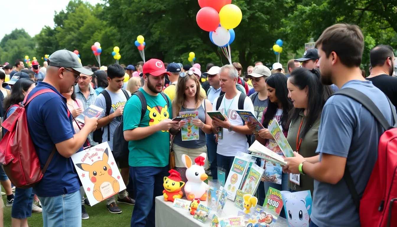 A vibrant display of Pokémon merchandise showcasing the franchise's evolution over the years, attracting collectors and enthusiasts alike