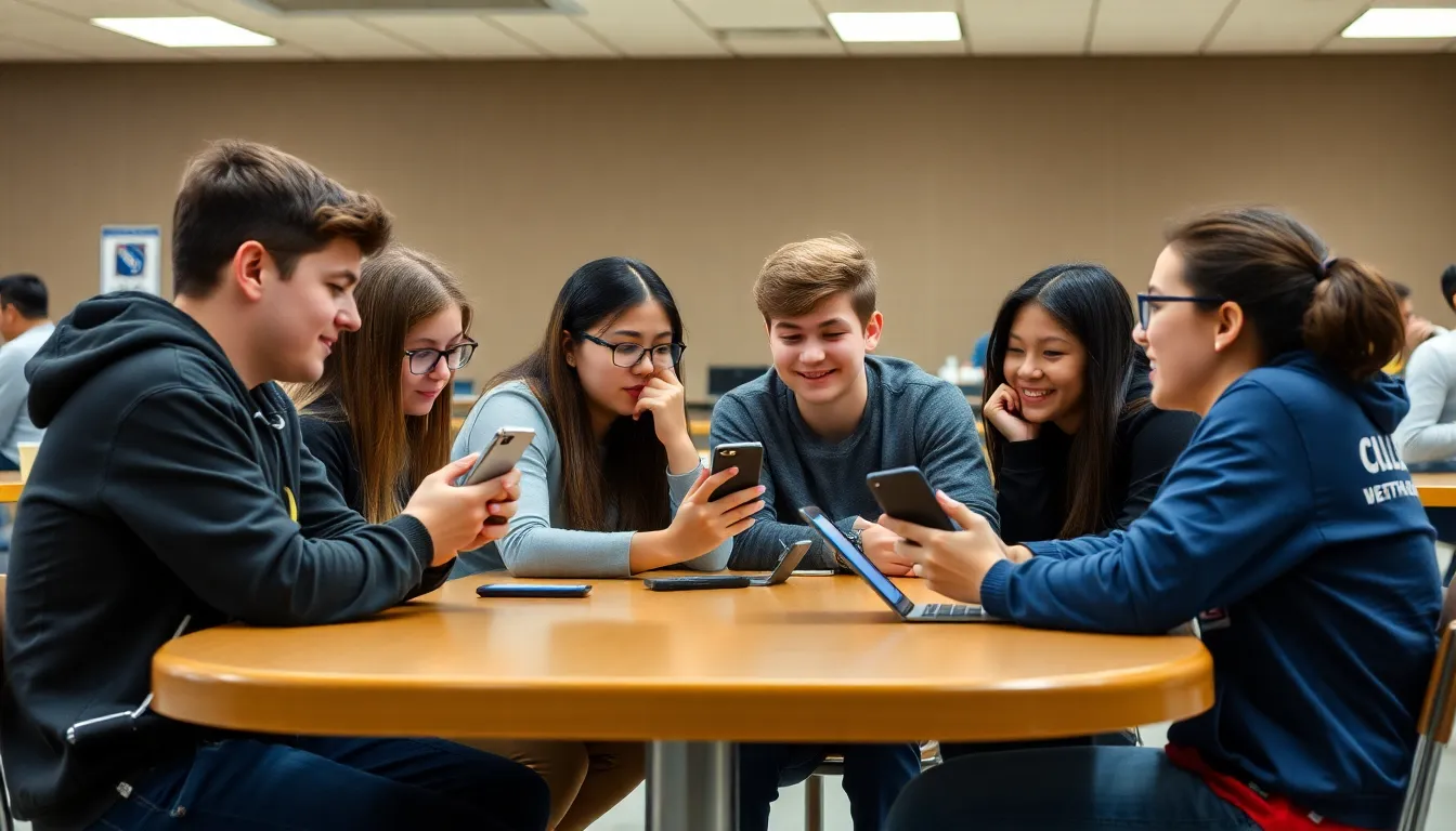 A classroom setting where students participate in a digital literacy workshop, aimed at educating young people about consent and responsible online behavior