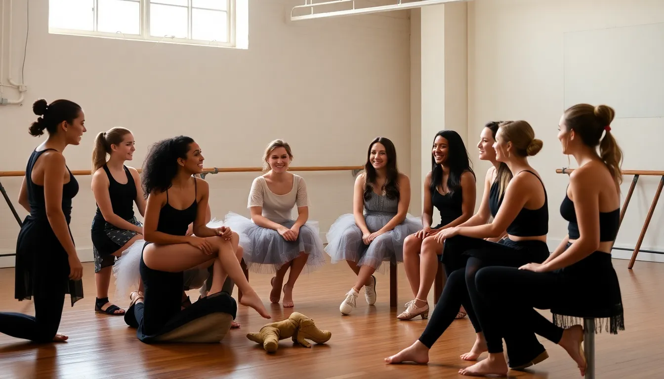 A group of dancers and filmmakers engage in a lively discussion about the role of ballerinas as action heroes in the upcoming film "Pretty Lethal."