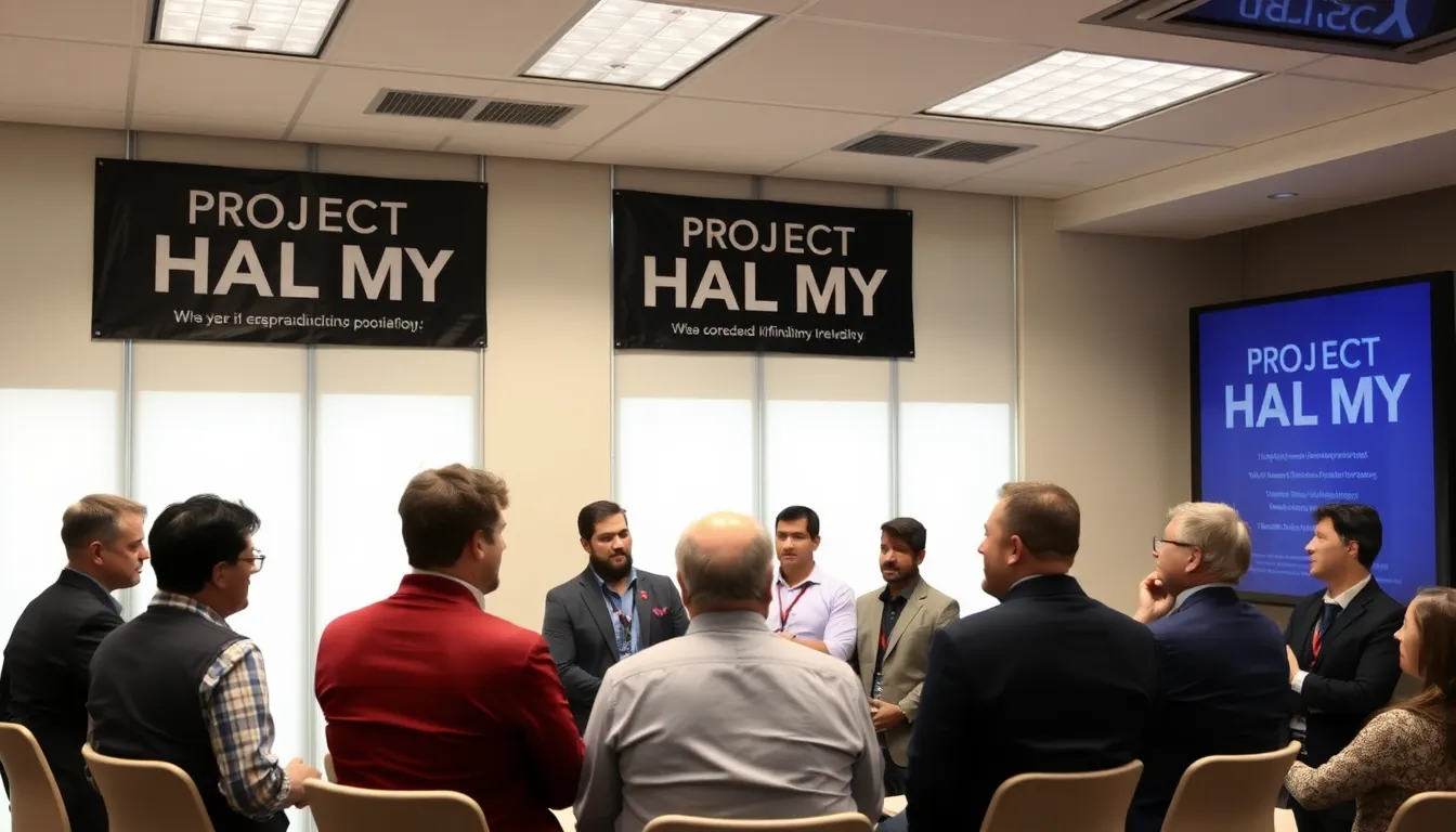 A group of film industry professionals discusses the upcoming adaptation of Project Hail Mary during a press conference, highlighting the excitement surrounding its production.