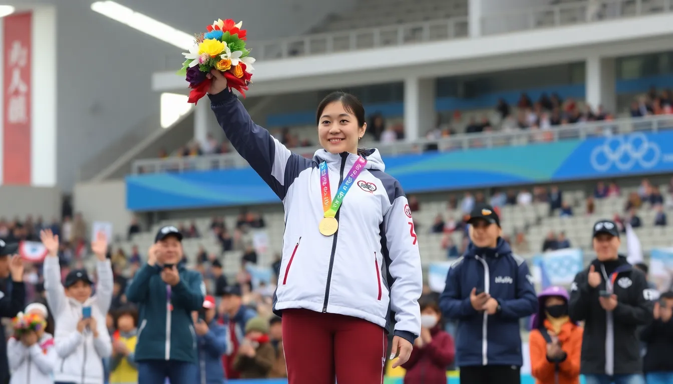 A young skater watches in admiration as Sakamoto's legacy inspires the next generation of athletes, highlighting the impact of her achievements on the sport