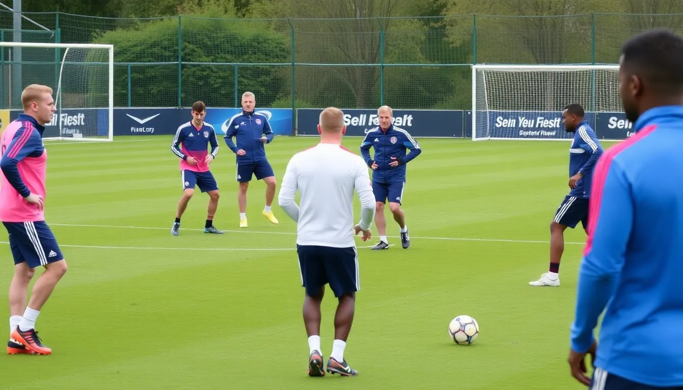 Scotland's football team trains on the pitch, focusing on tactics and player formations in preparation for their upcoming friendly match against Ivory Coast.