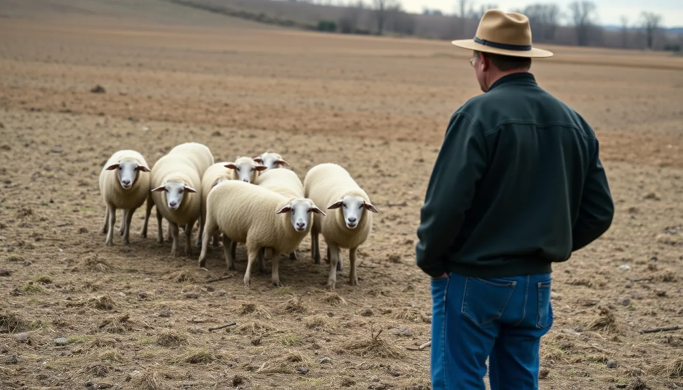An urban development project encroaching on traditional grazing lands, illustrating the environmental challenges that sheep farmers are currently confronting