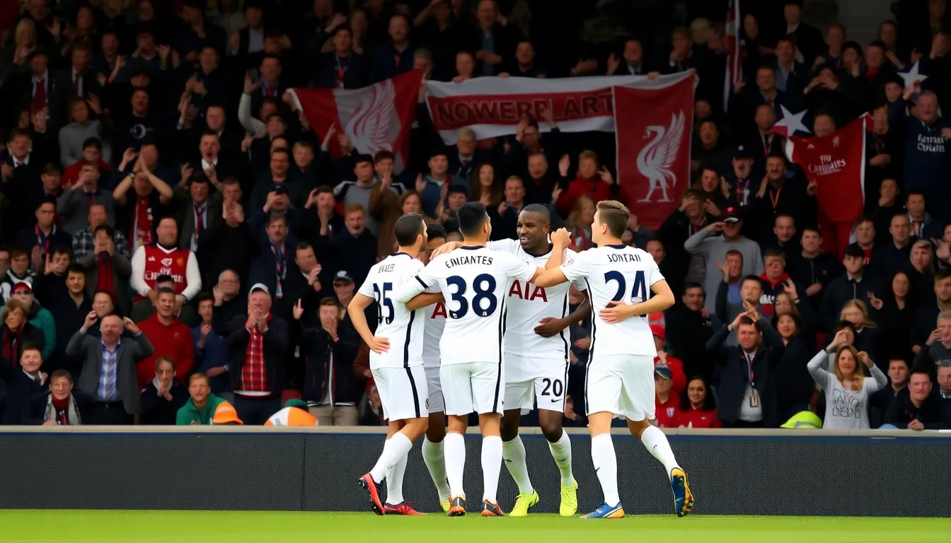 The Tottenham manager discussing tactics with players on the sidelines, emphasizing the team's focus on exploiting opponents' weaknesses