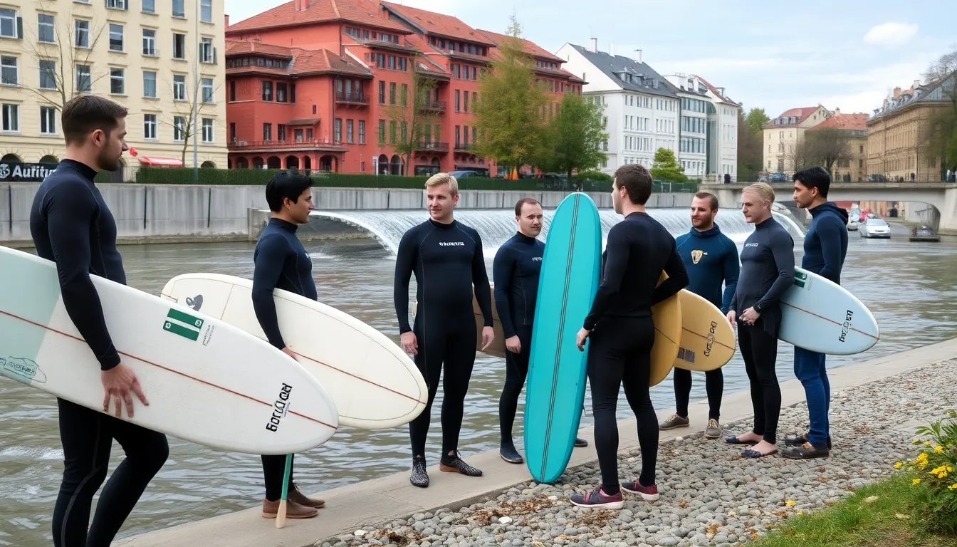 Surfers gather at the Eisbach River in Munich, expressing their concerns over the diminishing quality of the artificial wave that has been a key part of their community for decades.