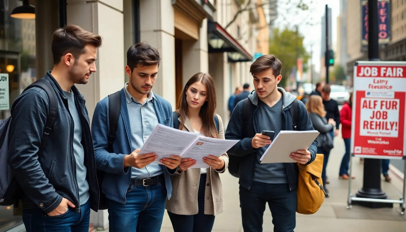 A group of young professionals discussing their mounting student loan debt, reflecting the financial burdens many graduates face today
