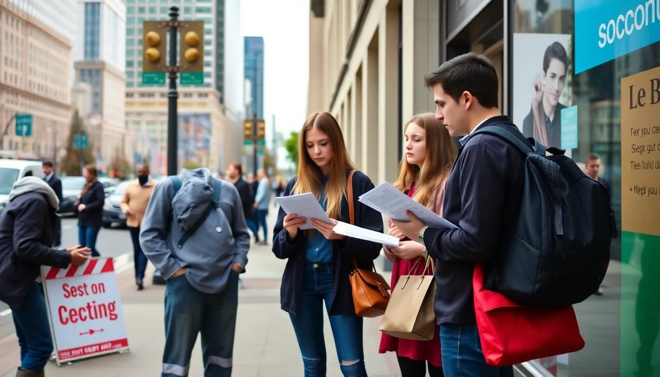 A recent graduate looking at job listings on a computer, expressing the frustration of searching for entrylevel positions without prior experience