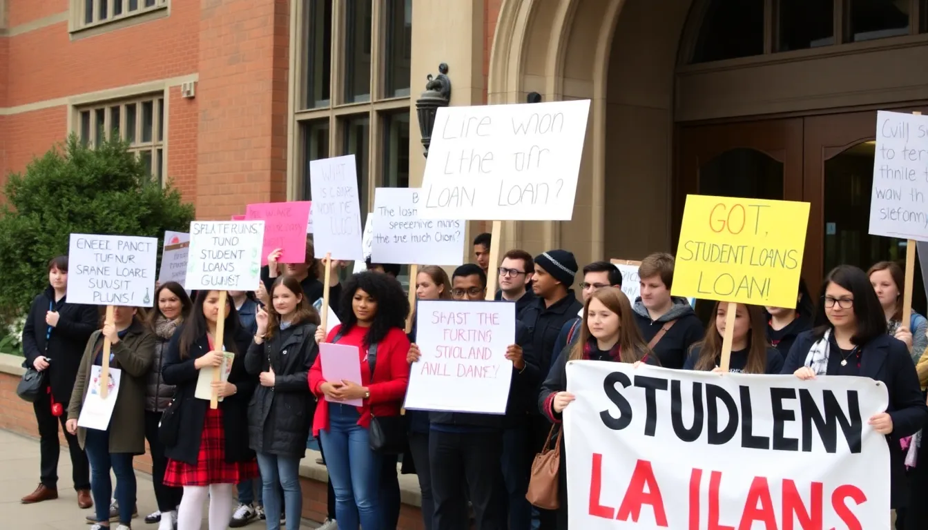 A protest rally gathers students and activists advocating for the abolition of tuition fees, highlighting the urgency of reform in higher education financing