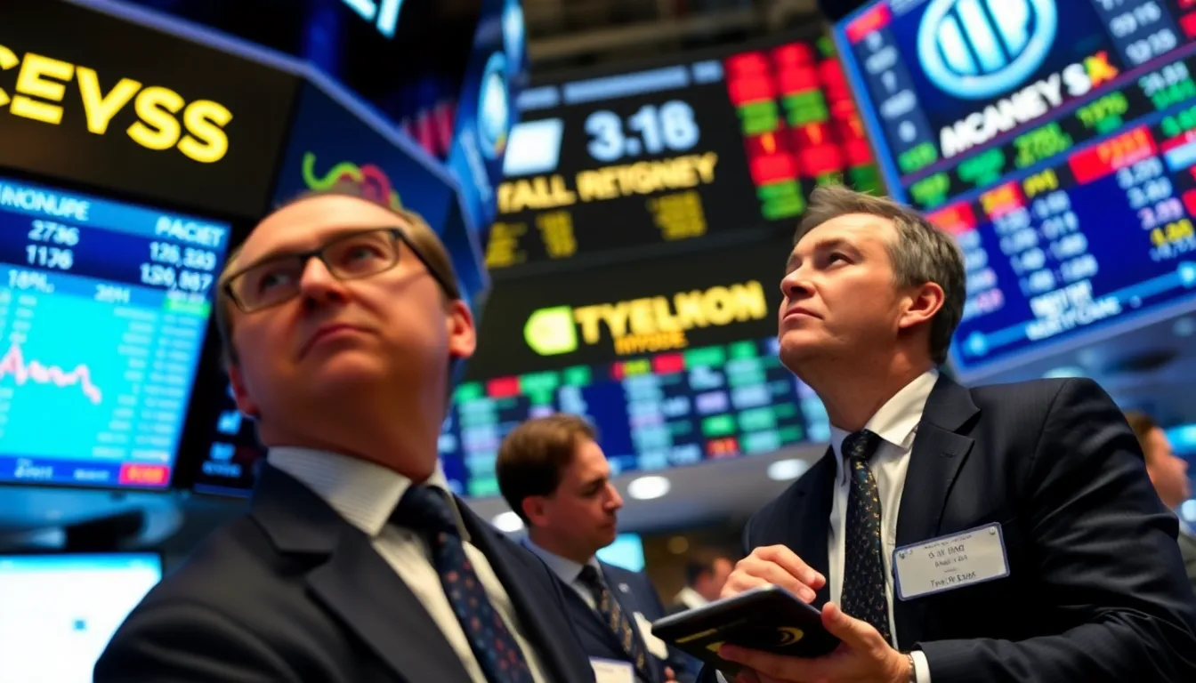 Traders monitor stock prices on the trading floor as screens display declining numbers amid concerns over the USIsrael conflict with Iran.