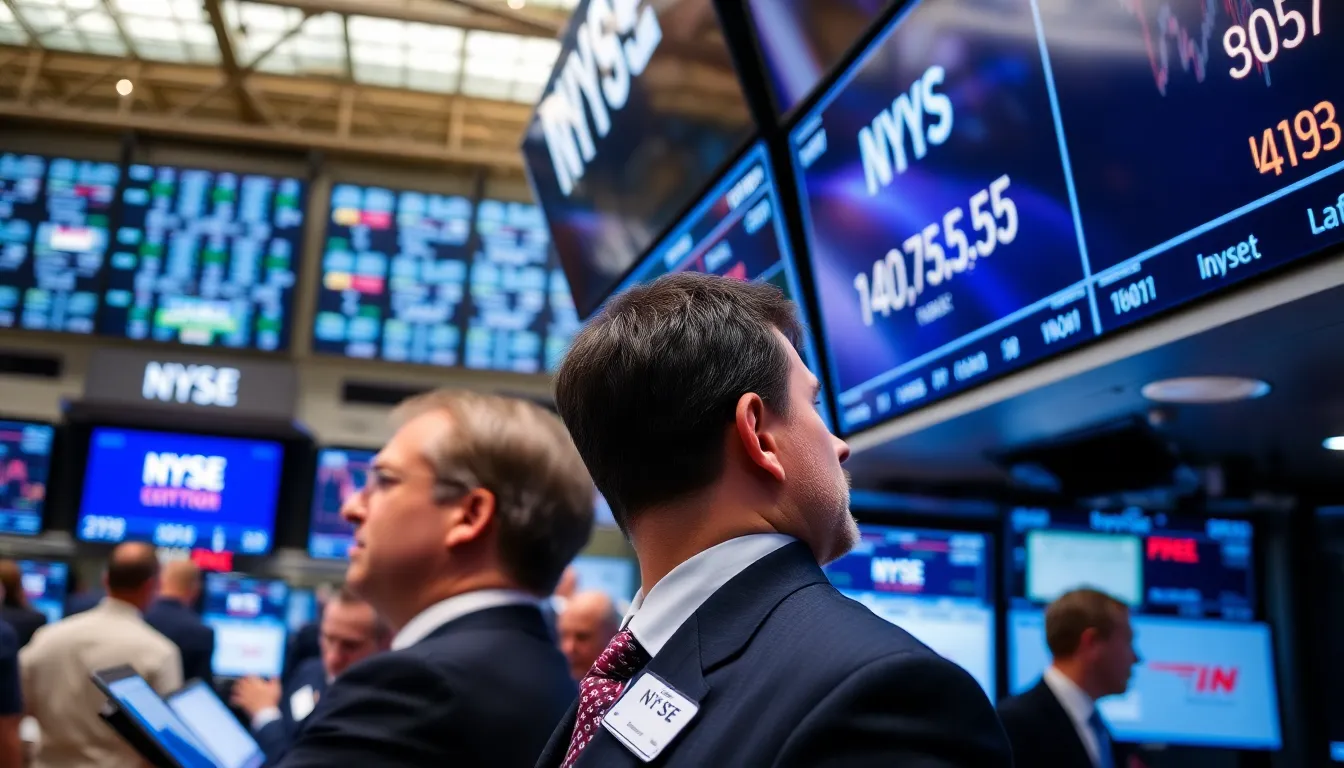 A closeup of a stock market ticker showing downward trends, symbolizing investor anxiety amid geopolitical tensions