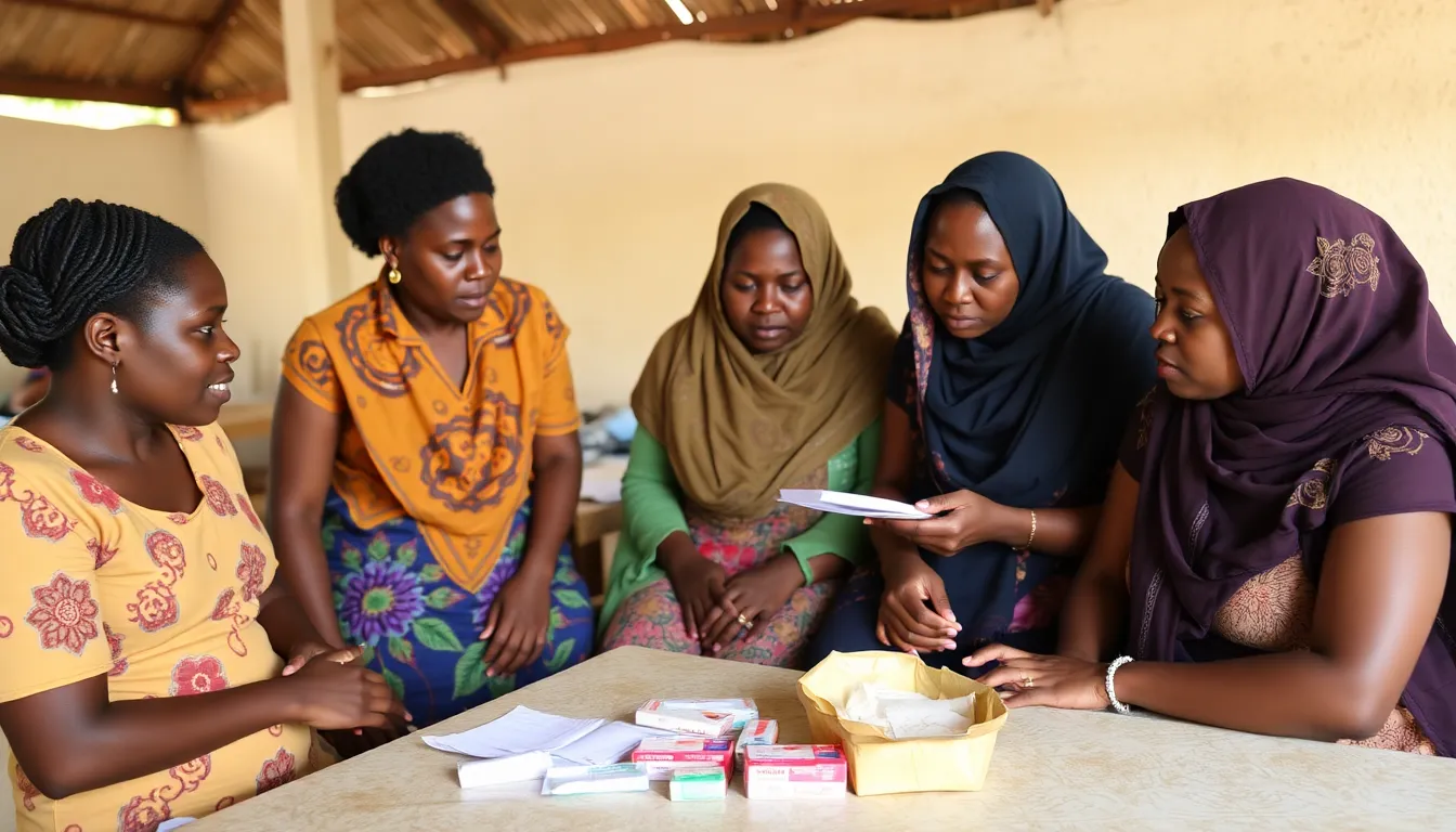 Community leaders and NGOs collaborating to develop innovative solutions for reproductive health challenges in response to the shortcomings of international aid programs