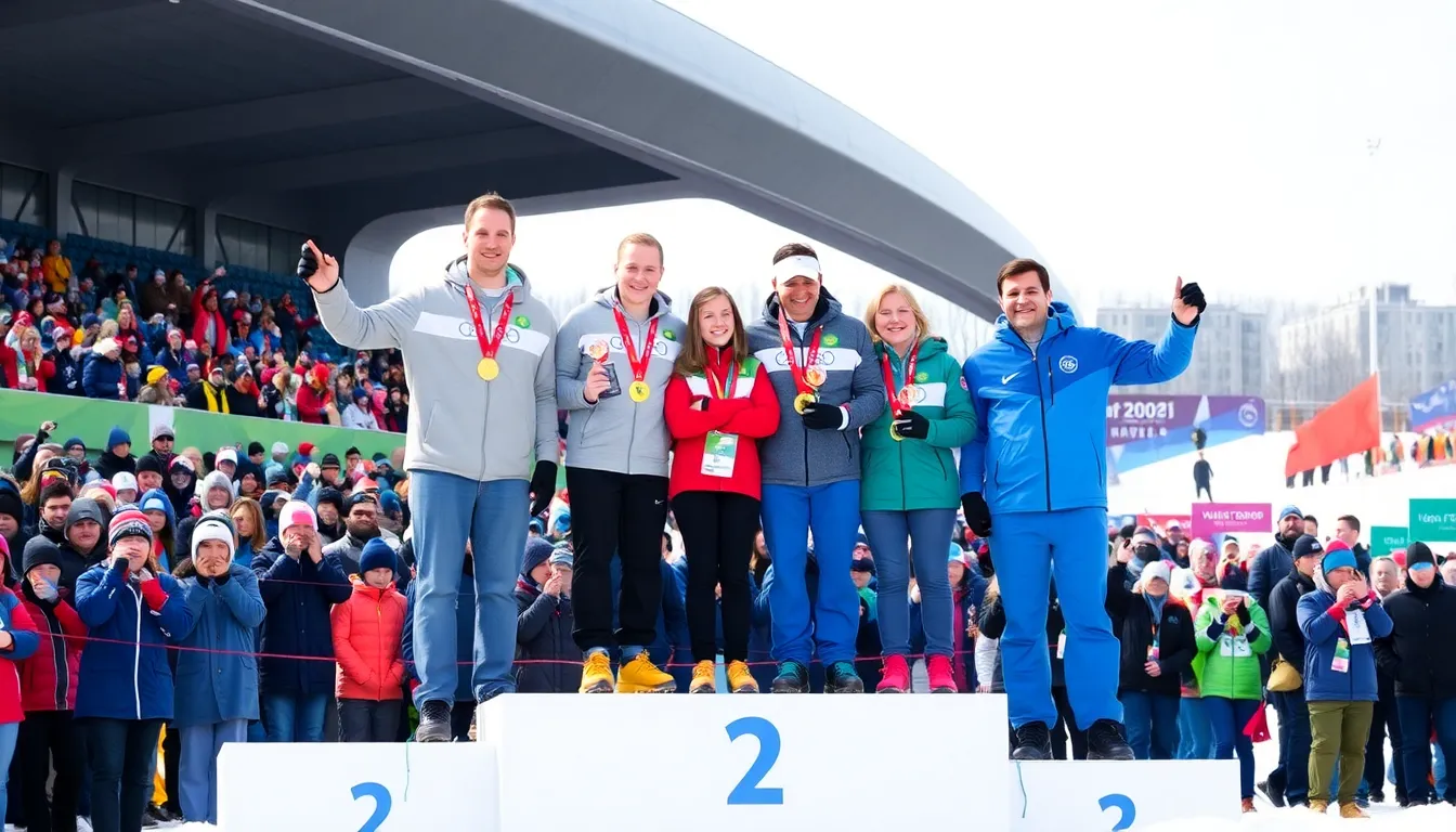 Anna and Lukas Von Trapp take a moment to pose with their gold medals, showcasing their pride and determination in adaptive sports