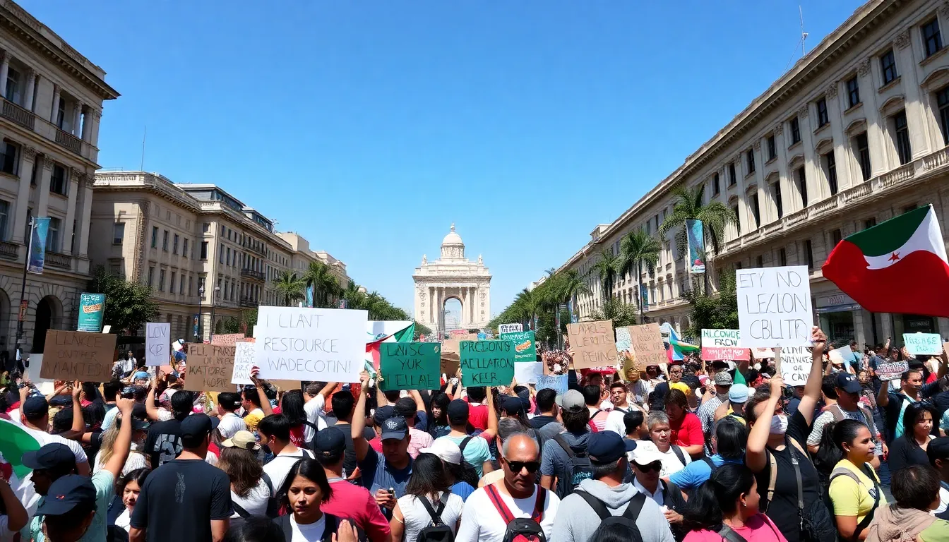 A group of protesters advocating for social justice and economic reforms in response to wealth inequality in Mexico