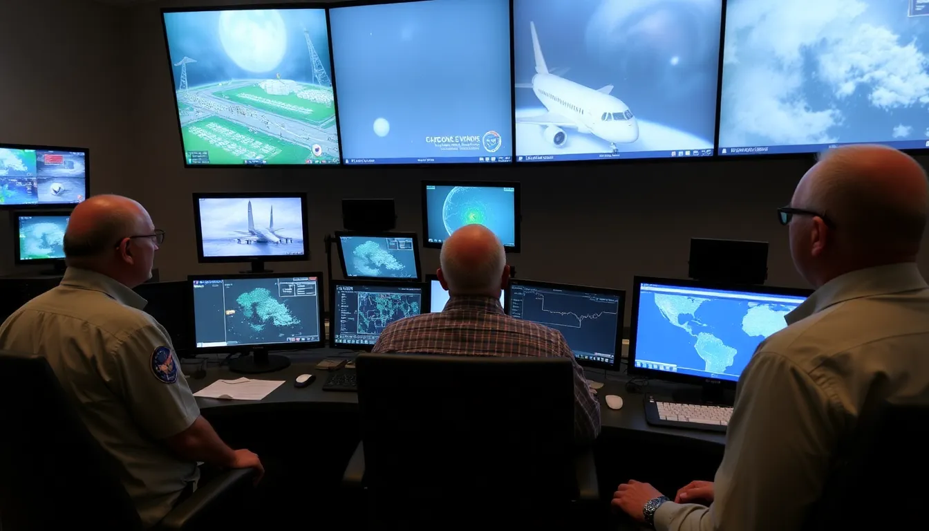Engineers and mission planners gather around a control panel, discussing the implications of recent weather data on the Artemis II launch timeline