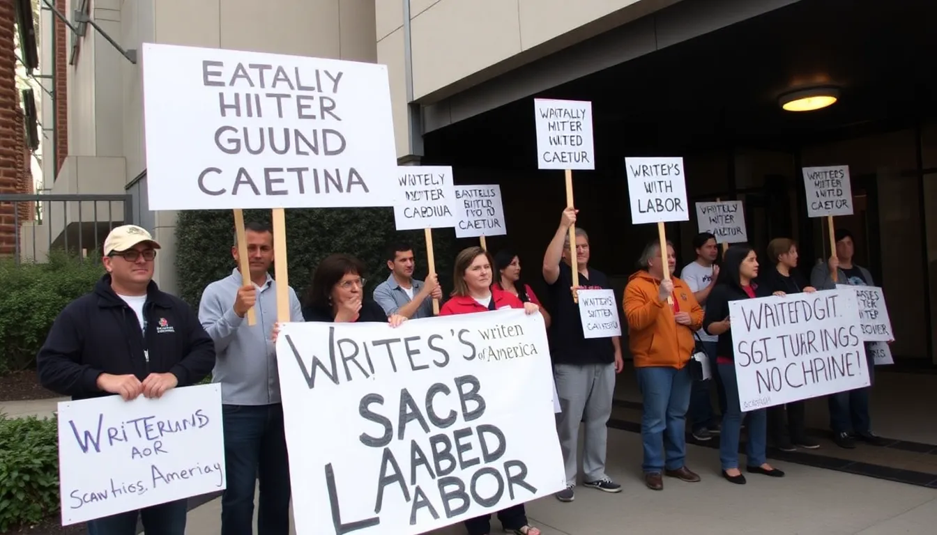 Union representatives engage in discussions with studio executives, highlighting the ongoing negotiations for a new contract