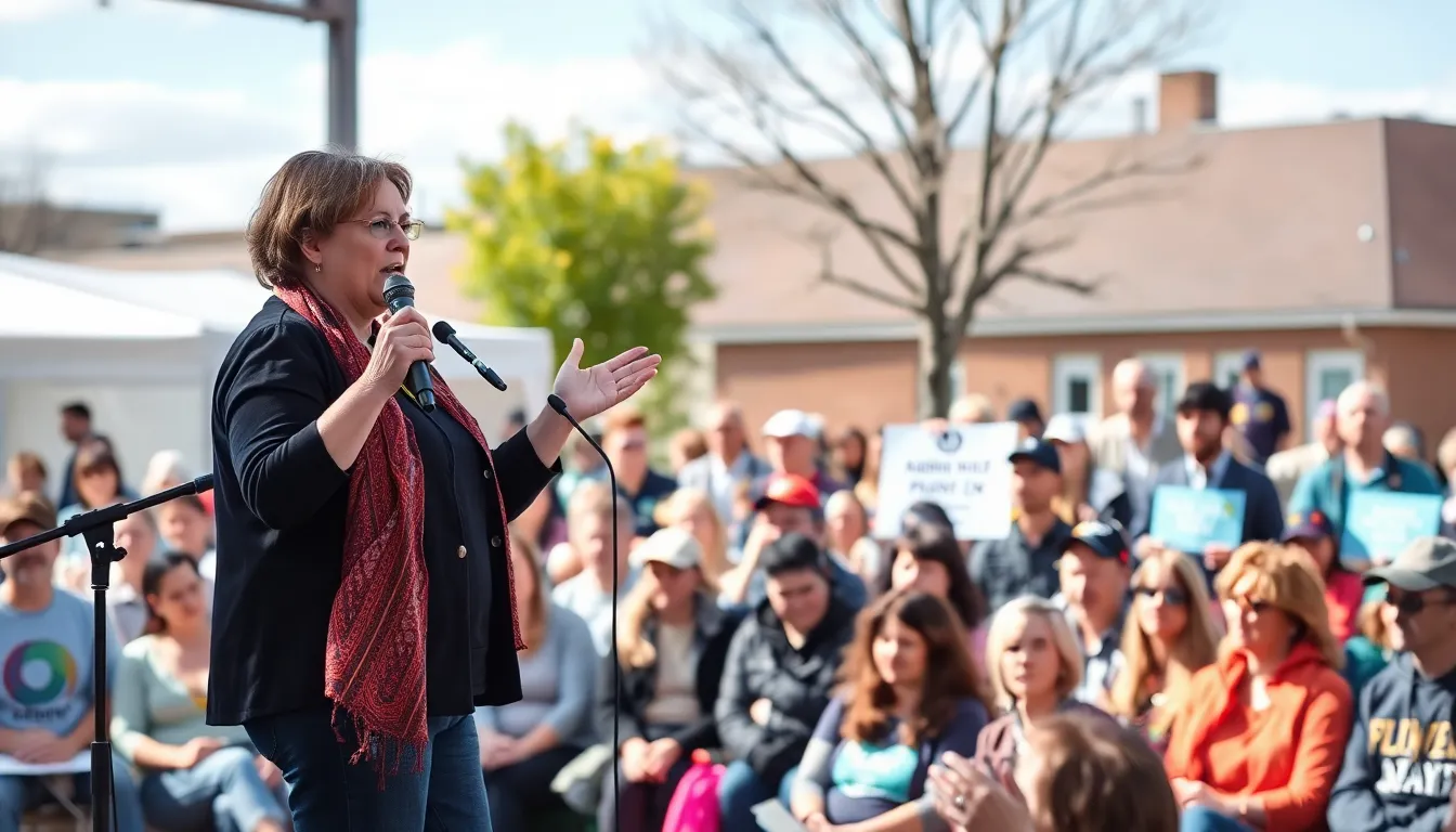 A community gathering where advocates are raising awareness about the challenges faced by those suffering from chronic pain, fostering connection and support