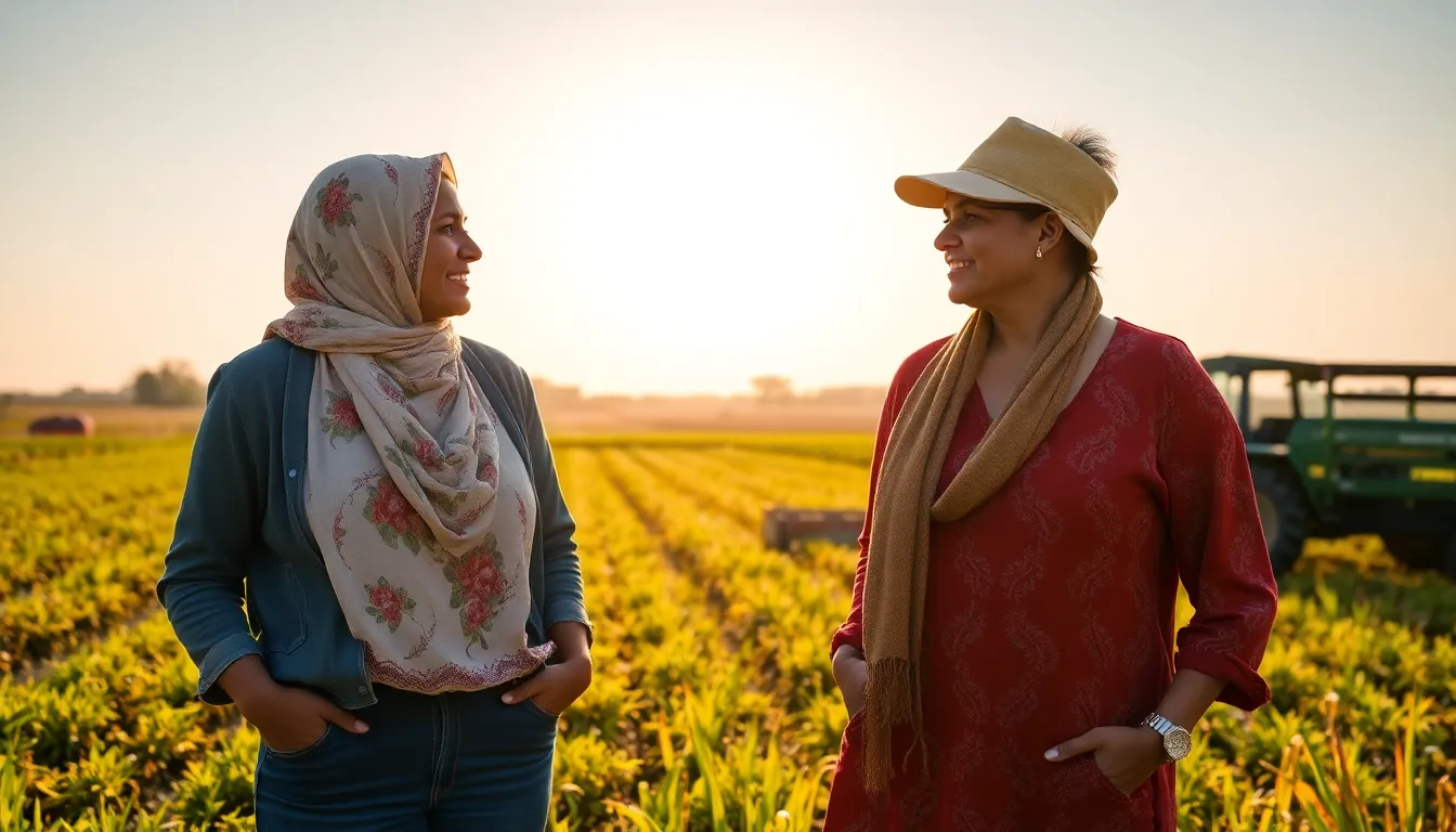 A North American farmer inspects her droughtaffected corn crop, highlighting the severe consequences of extreme weather events on her livelihood