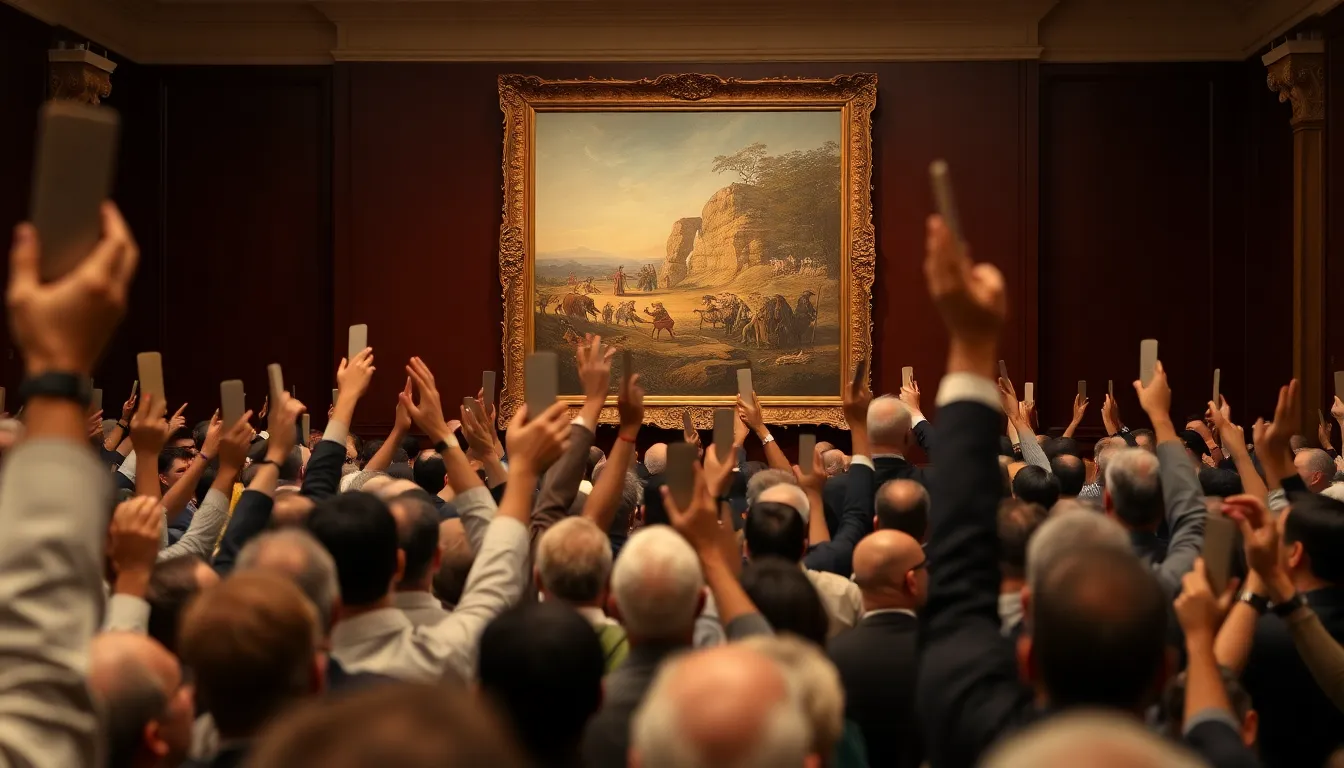 Art collectors and enthusiasts gathered at the auction, expressing excitement over the recordbreaking sale of the iconic Indian artwork