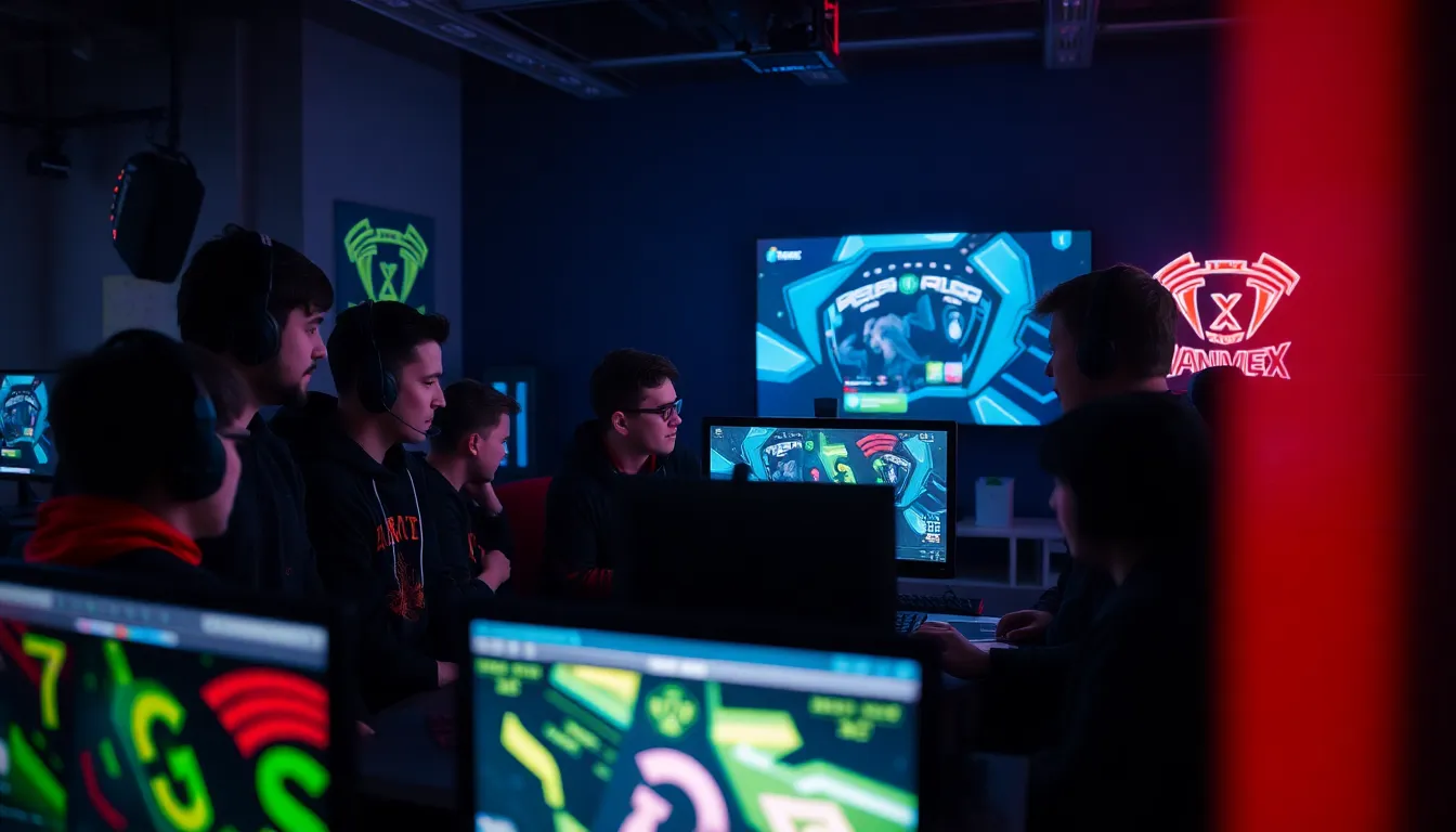 A closeup of a Tier 2 team celebrating a hardfought victory, highlighting the emotional highs and milestones that come with competing at higher levels