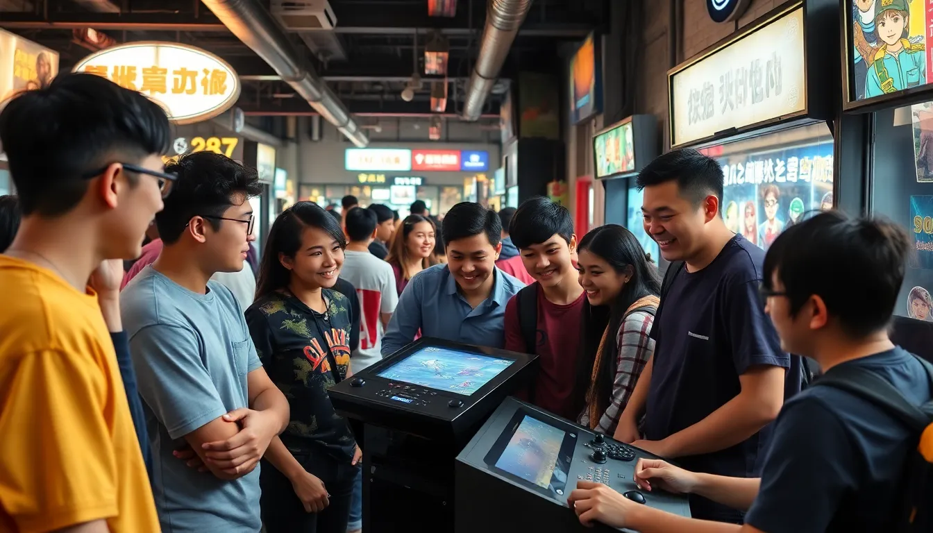 Young gamers sharing their experiences and forming connections, highlighting the importance of inclusivity in the fighting game community