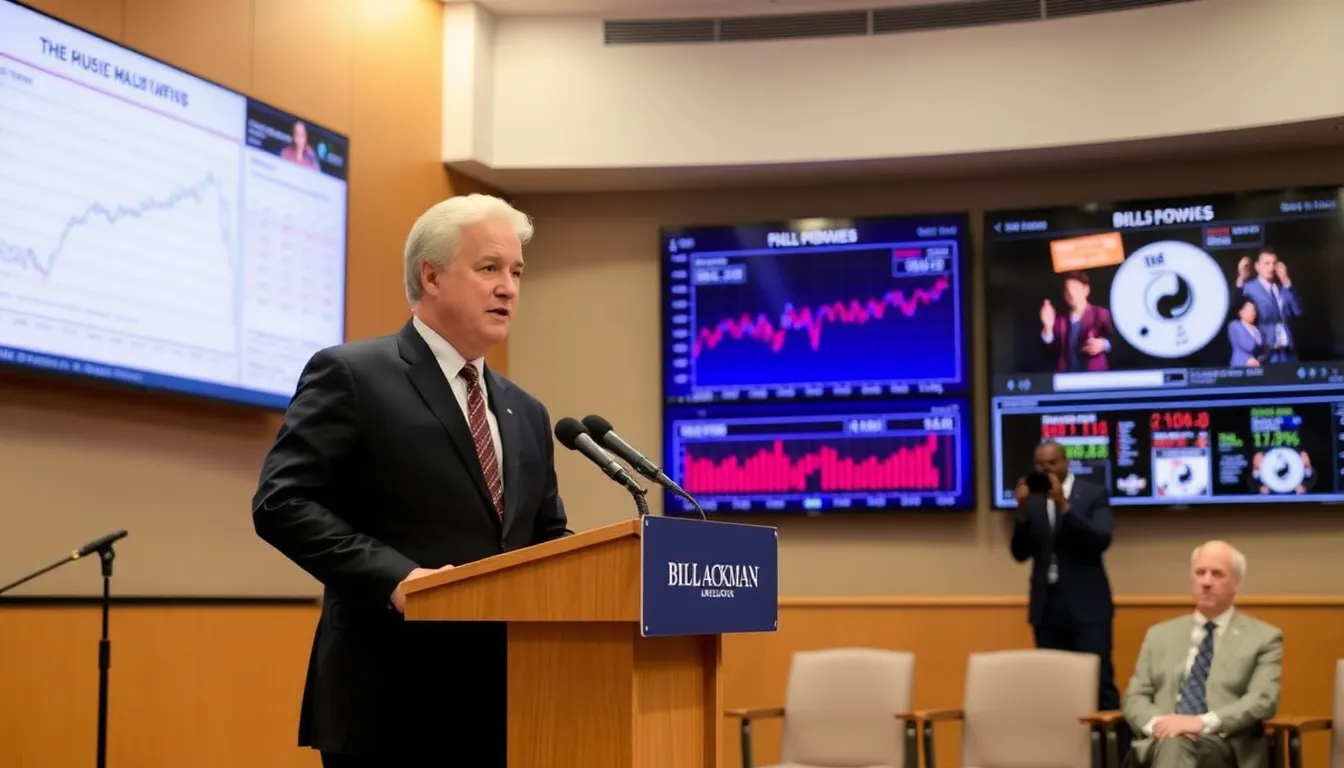 Industry analysts gather at a conference to evaluate the implications of Ackman's proposed acquisition of UMG on the music market