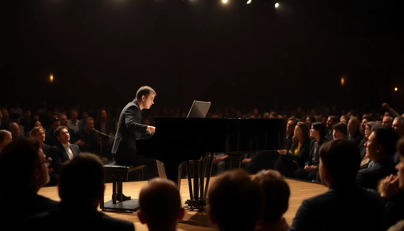Enthusiastic audience members applauding and expressing their appreciation after a powerful performance, reflecting the impact of Romantic music