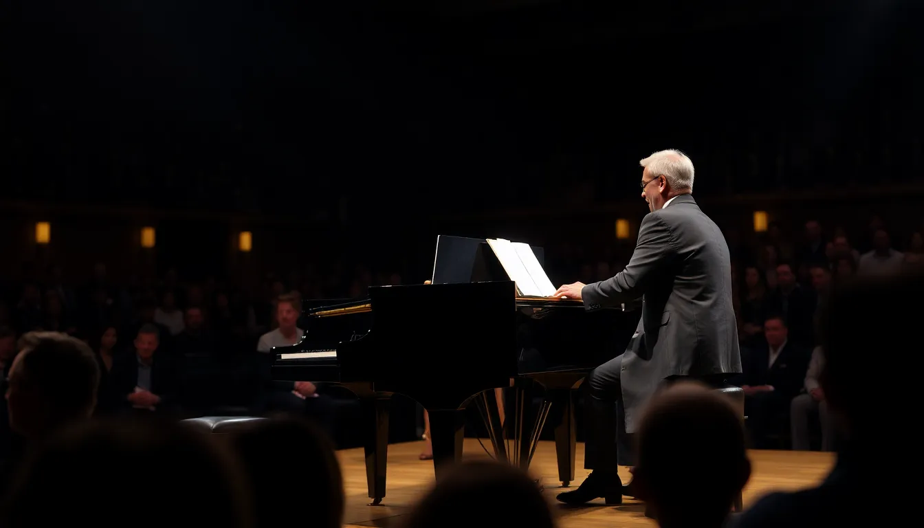 Beisembayev engaging in a masterclass, sharing insights with aspiring musicians and fostering a deeper understanding of emotional expression in classical music
