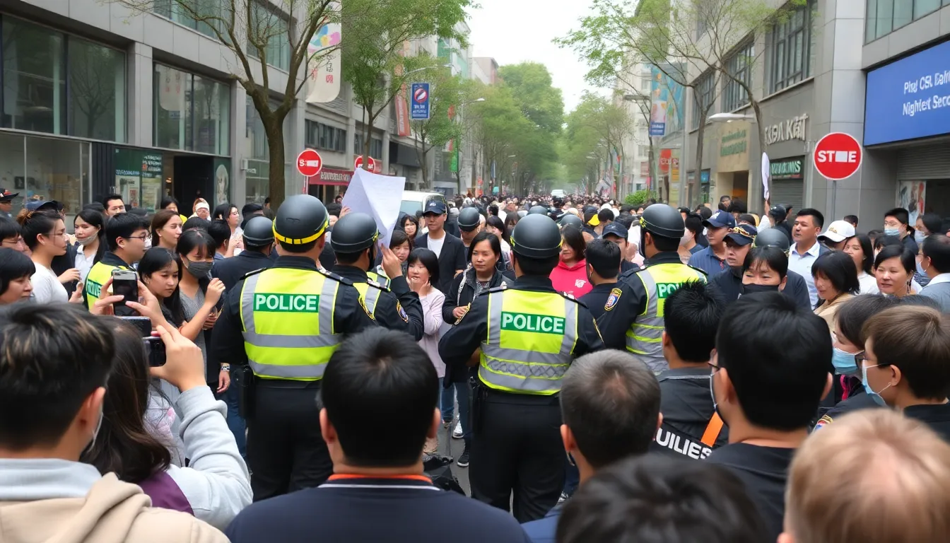 Local residents expressing their concerns about the impact of foreign influencers on community standards and public order in South Korea