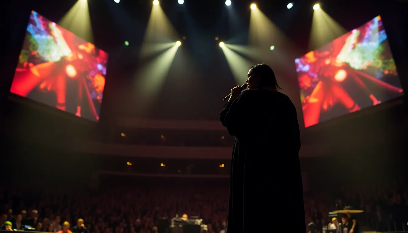 A diverse crowd at one of Anohni's soldout shows, reflecting the widereaching impact of her artistry on contemporary social issues