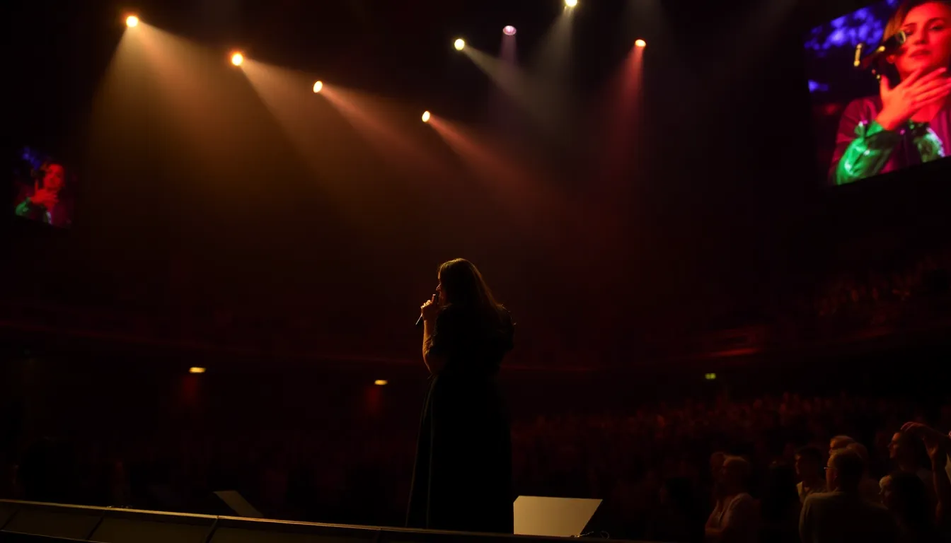 Anohni interacting with fans after a concert, highlighting her commitment to fostering empathy and dialogue through her work