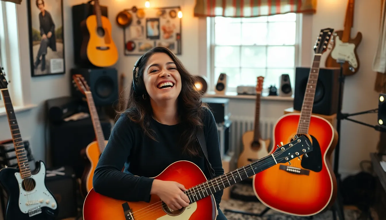 Arlo Parks speaks passionately during an interview about her mental health journey and its influence on her music, surrounded by a cozy studio setting filled with instruments and warm lighting.