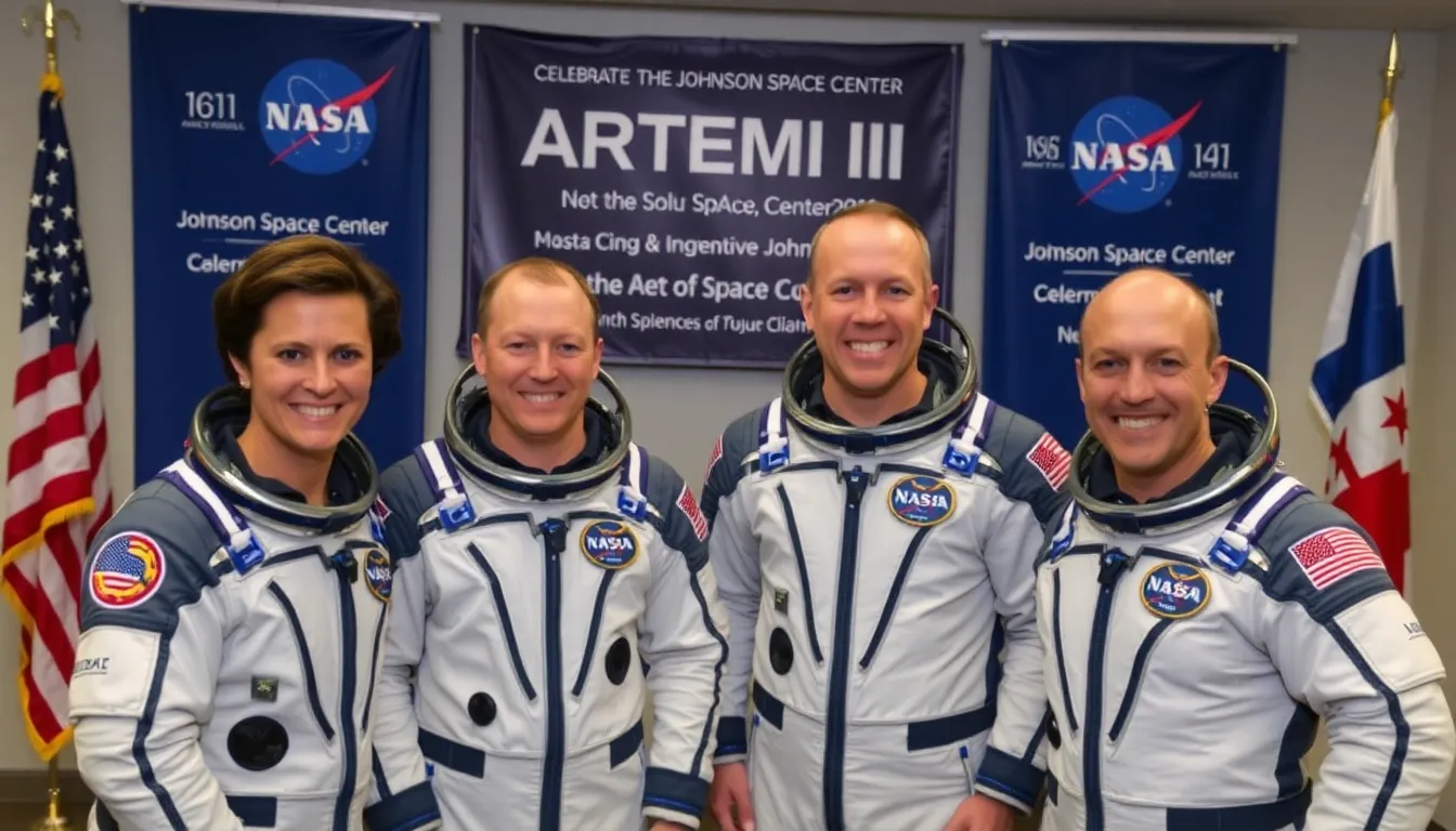 A group of international partners collaborating on the Artemis program, showcasing global interest in lunar exploration and technological advancement