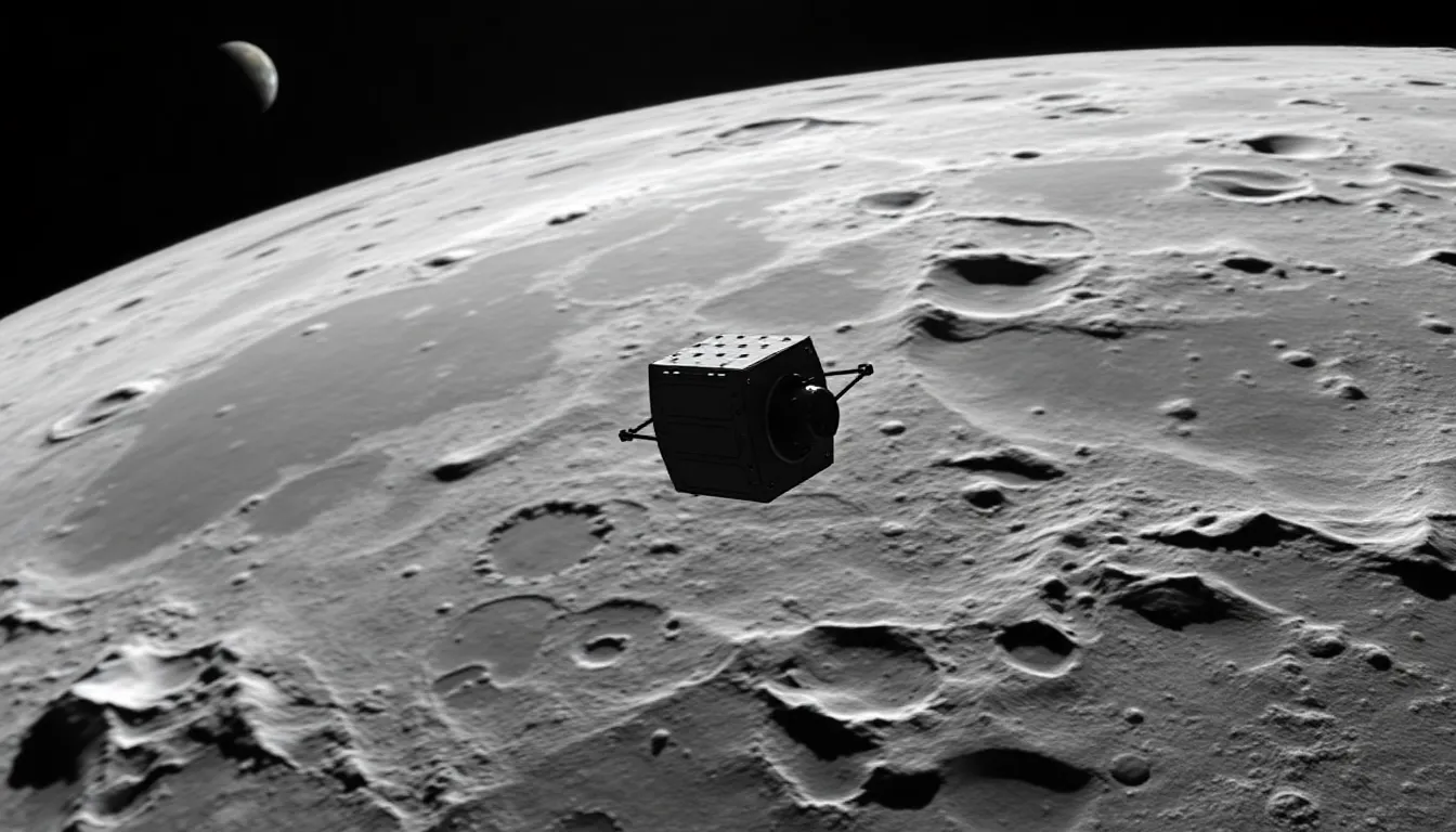 Artemis II spacecraft soars above the Moon's surface during its historic flyby, capturing stunning views of the lunar landscape while gathering crucial scientific data.