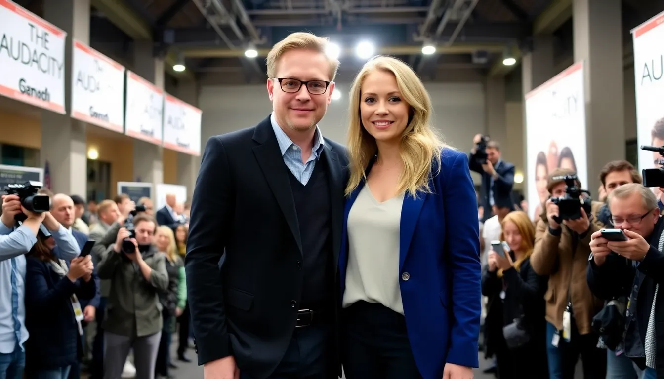 Billy Magnussen and Sarah Goldberg attend a promotional event for 'The Audacity,' showcasing their performances as they campaign for Emmy nominations.