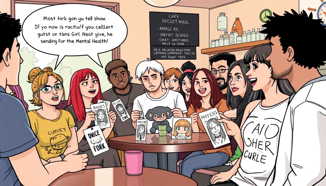 Engaged readers sharing their interpretations and fan art related to 'Shy Girl' on social media, highlighting the show's impact on their lives and fostering a sense of belonging